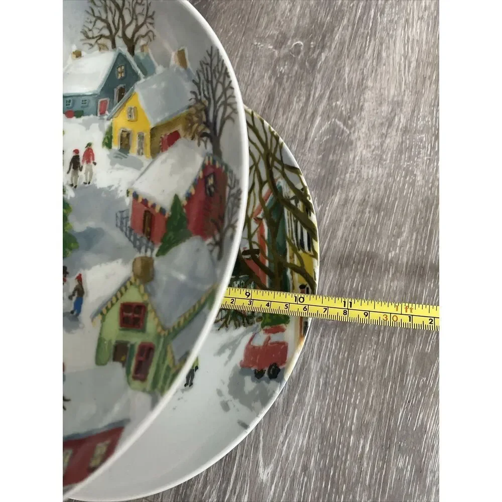 Pottery Barn Christmas Winter Village 3 Tier Tidbit Server Tray Cake Stand